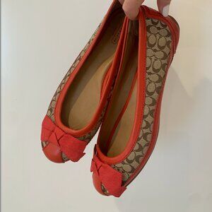 Authentic Coach Shoes with Red Bows + Detailing and Coach Logo on both Sides